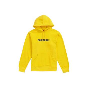 Yellow Supreme Motion Logo Hooded Sweatshirts | NZ264KI