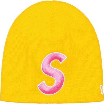 Yellow Supreme New Era® S Logo Beanie Hats | NZ153AP